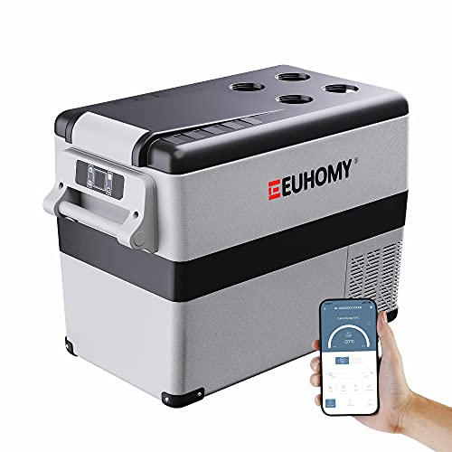Euhomy 12 Volt Refrigerator, 45Liter(48qt) Car Refrigerator, RV Refrigerator with 12/24V DC and 120-240V AC, Freezer Fridge Cooler, for Car, RV, Camping and Home Use