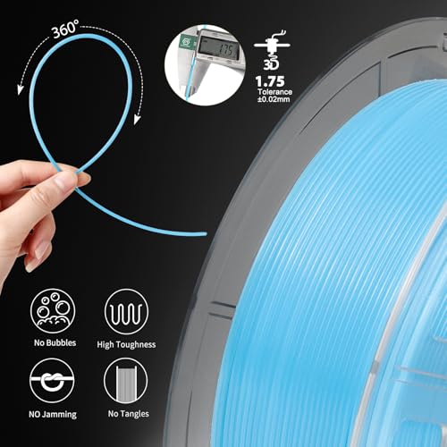 Image of iSANMATE 3D Printer Filament Bundle, Glow in The Dark Filament Orange, Green, Blue, and Purple, PETG Filament 1.75 mm, Dimensional Accuracy + /- 0.03 mm, 250g X 4 Pack