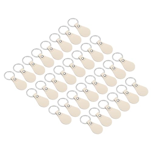 Porte-clés en cuir blanc à graver pour cadeaux d'invités PATIKIL x30
