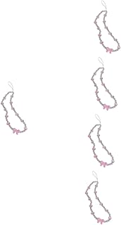 TOYANDONA 5 Pçs Cadeia De Telefone Móvel Chaveiro De Pérola Cordão De Decoração Rosa Para Chaves Alça De Telefone Pérola Contas De Telefone Encantos De Telefone Frisado Cordão De Resina