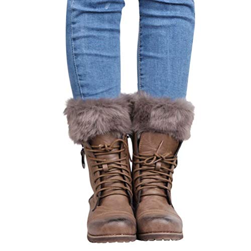 Sprifloral Boot Socks Leg Warmers Stretch Over The Knee Sock Top Booties Cuffs Covers Brown, One Size, 1 Pairs #TOP1