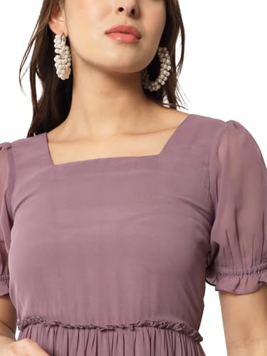 Image of ALL WAYS YOU Women's Casual Tie-Dye Half Sleeve Poly Georgette Ankle Length Dress for Women (A2107DRPR412)