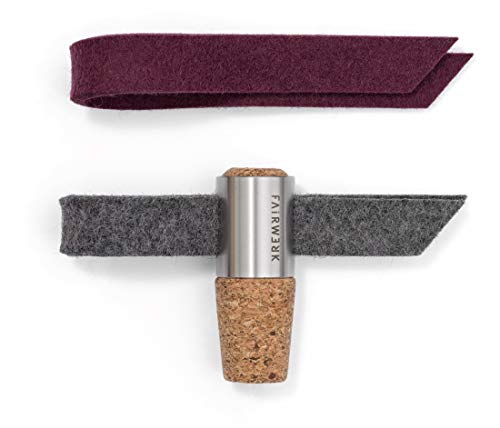 Fairwerk Weinstöpsel/Tropfenfänger 2 in einem (anthrazit/aubergine) Cover