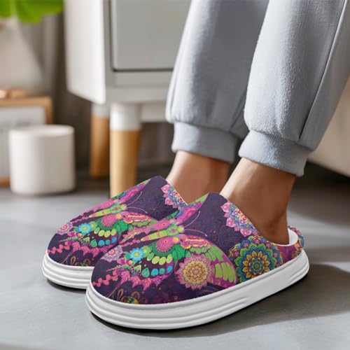 Christmas Indoor House Slippers,Fuzzy Flat Slides for Spa,Unisex-Adult Memory Foam House Slippers2