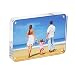 Niubee Clear Acrylic Photo Frame 3.5x5" Gift Box Package, Double Sided Magnetic Acrylic Block Picture Frames, Frameless Desktop Postcard Display(Round)