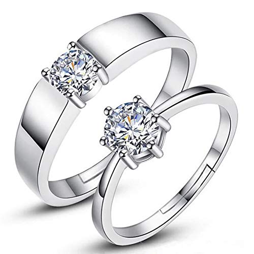 Preisvergleich Produktbild 24 JOYAS Paar verstellbare Ringe, Trauringe für Verliebte. Romantisches Geschenk Ideal für Verlobung, Weihnachten, Jubiläum