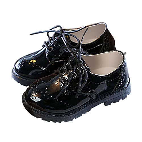Toddler Shoe Spring and Summer New Soft and Lightweight Rubber Sole Lace Up Glossy Fashion High Top Girls