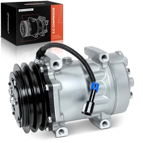 A-Premium Air Conditioner AC Compressor with Clutch Compatible with Volvo ACL, VN/VNL/VNM, WC/WG/WH/WI, White/GMC, ACL, J9C0, WAH WCA WG, WHL WHM, WIA WIL WIM