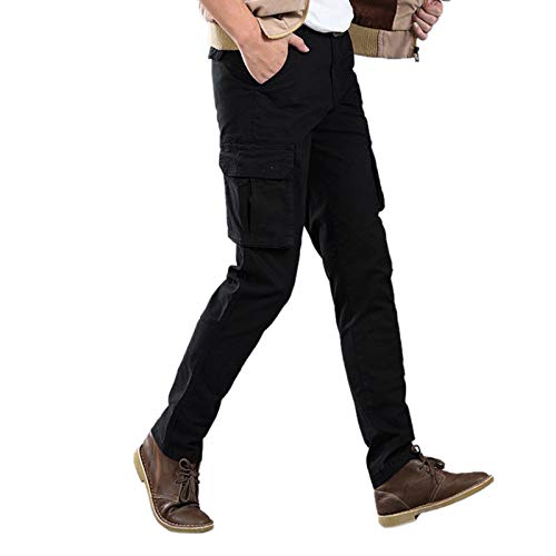 Men's Retro Cargo Pants Cotton Casual Combat Slim Work Pants (No Belt)