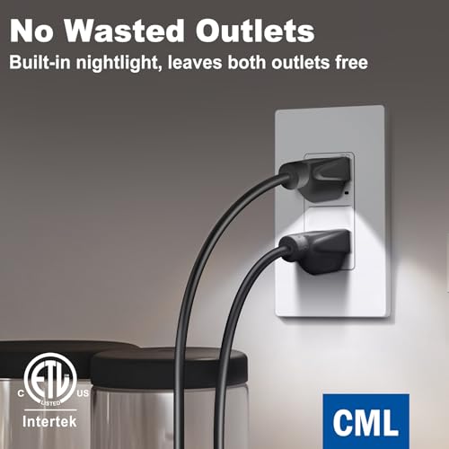 Image of CML 20A Outlet with Night Light for Hallyway & Bathroom, ETL Listed, 5 Pack