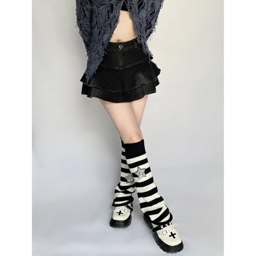 Image of XEPST Leg Warmers Harajuku Leg Warmers Kawaii Leg Warmers for Women Girls, Striped Style