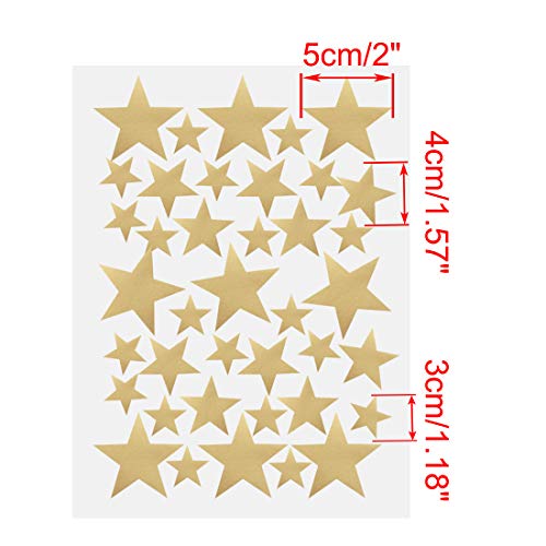 Juego de 39 adhesivos de pared con estrellas doradas miniatura 2