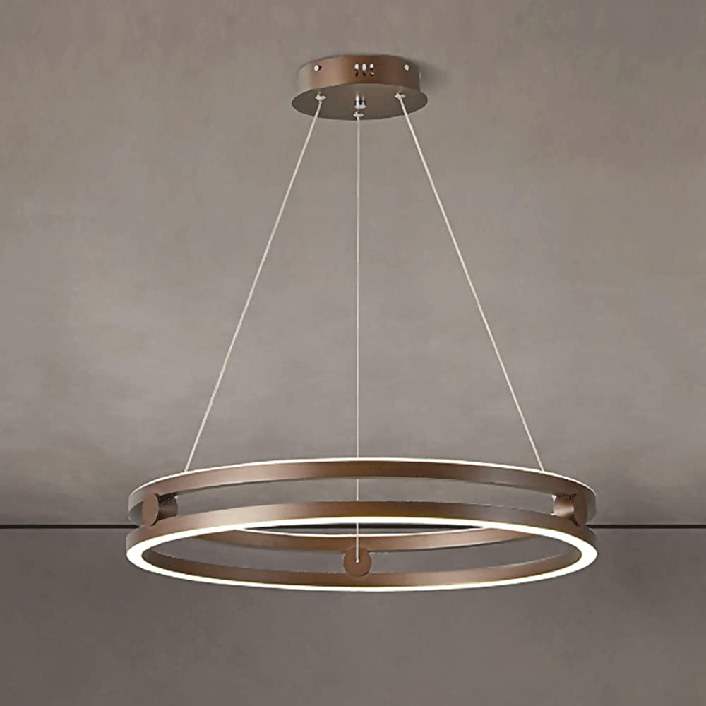 Suspension LED moderne 40W avec anneau linéaire en aluminium et acrylique pour salle à manger