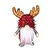 wojonifuiliy Weihnachts Geweih Rudolph Puppe Weihnachts-Deko Weihnachtszwerge Plüschdeko Weihnachtsmann Santa Gnom Dwarf Skandinavisch Schwedische Tischdeko für Weihnachtsdekoration (C)