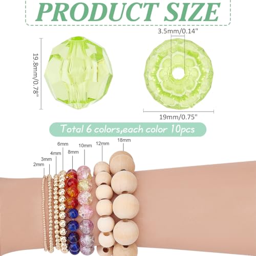 Perles rondes en cristal acrylique légères pour éviter les bijoux lourds et douloureux - 3