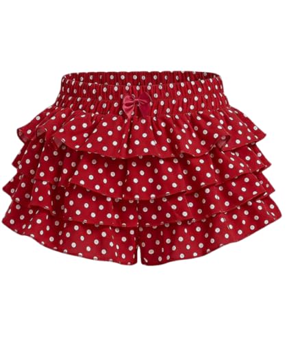Image of Women Layered Gingham Shorts Cute Bloomers Plaid Shorts | Gingham Ruffle Shorts, Polka Dot Mini Bloomer Shorts, Micro Boyshorts, Tiered, Checkered, Lolita Outfits, Going Out