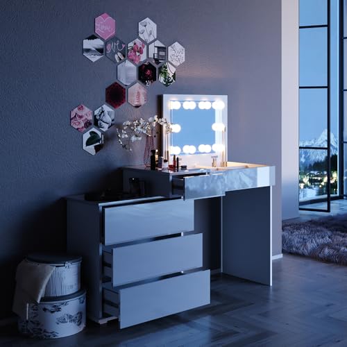 Vicco Schminktisch Weiß Lotos 117.4x78x45 cm - Frisiertisch,...