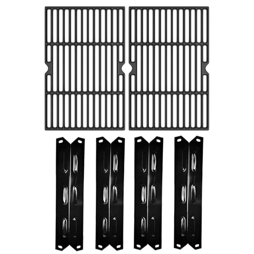 Grill Replacement Parts Kit for Kenmore 4 Burner 146.46365610 146.23678310 146.46372610 146.34611410 146.34611411 146.10017510 146.23679310 146.46366610 Cast Iron Cooking Grates and Heat Plates