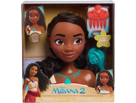 Tête à coiffer Vaiana 2 Cheveux Noir 7 Pièces Set Jouets Fille Coiffure