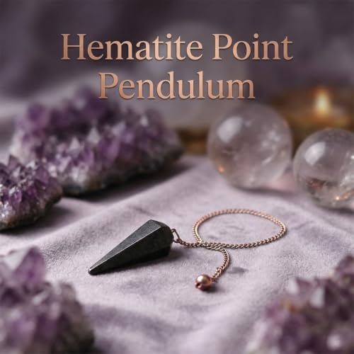 Image of Hematite Point Pendulum | Natural Gemstone Dowsing & Divination Tool for Reiki, Chakra Balancing, Meditation, Energy Healing & Spiritual Guidance 1 pc