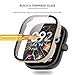 [4-Pack] Case with Tempered Glass Screen Protector Compatible with Xiaomi Redmi Watch 4, Bumper Full Coverage Protective Hard PC Cases Face Cover for Redmi Watch 4