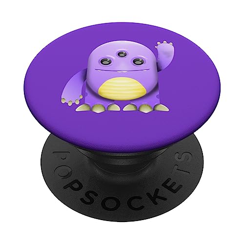 Cute Purple Monster Pop Socket Halloween Cute Halloween PopSockets Swappable PopGrip, Black
