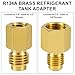 4pcs Brass Refrigerant Tank Adapter/Vacuum Pump, R134A to R12 Adapter Fittings 1/4 SAE Male to 1/2 ACME Female Flare Adaptor Automotive Fittings for AC Refrigerant System