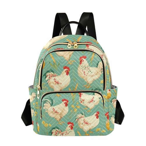 Sac à dos ordinateur femme léger antivol motif coqs ruraux 35,6 cm Medium