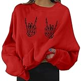 WANGTIANXUE Weihnachten Tunika Grosse Grossen Damen Lange Winterpullover Hoodie Cat Ears HemdbüGler FüLl Zip Sweatshirt Langarmshirt XL Bluse Kurz Winterpullover Creme Damen Hemd Karriert Frauen Ch