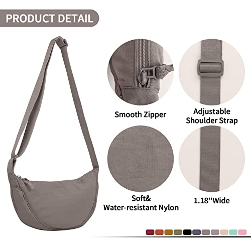 Image of Nylon Crescent Crossbody Bag for Women Men, Small Travel Sling Bag