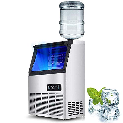 YFGQBCP Eiswürfelmacher Edelstahl for Gewerbe Eismaschine, 55 kg EIS pro 24 Stunden, LED-Anzeige, Blu-Ray Sterilisation…