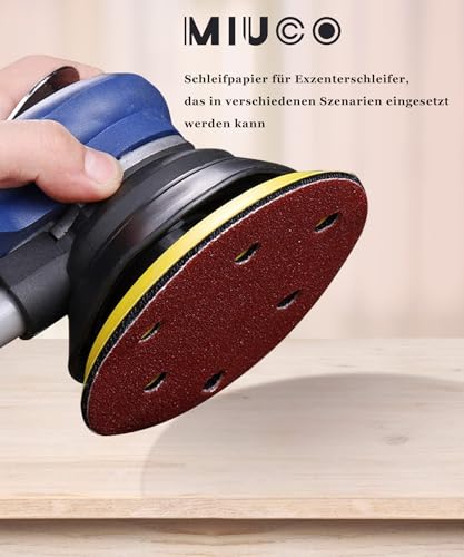Schleifpapier 125mm Klett 220 Körnung, 8 Loch Schleifscheiben 125mm Rund Klett für Exzenterschleifer by TWSTYFAL (110 Stück)