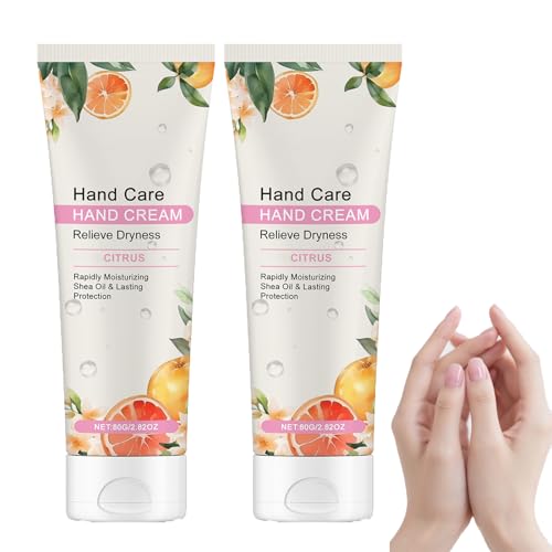 Feuchtigkeitsspendende Handcreme mit Fruchtextrakt für sehr trockene, rissige Hände, schnell einziehende, nicht fettende Feuchtigkeitslotion für trockene, raue Haut, geschmeidige Haut (2pcs)