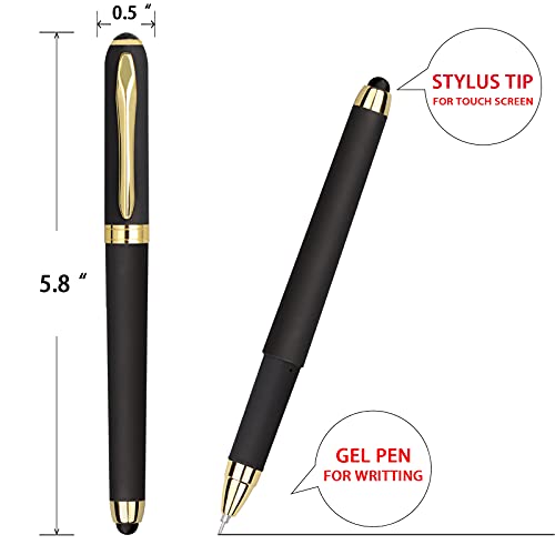 Kaka Rabbit Gel Ink Rollerball Stylus Pen - 18 Pack,0.38Mm Gel Pen Extra Fine Point,2 In 1 Capacitive Stylus Pen,Black Ink,Writing Smoothly For Office,Business,Gift,Metal Gold Clip #TOP1