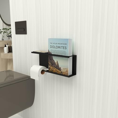 Modern Wall Mounted Toilet Paper Holder with Shelf | Bathroom