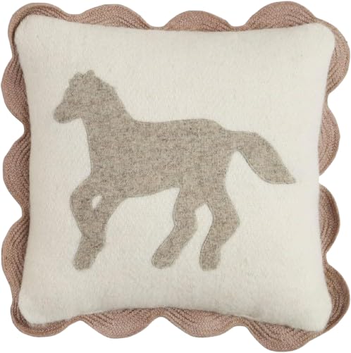 Mud Pie Felt Horse Mini Pillow; 8' X 8'
