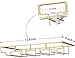 FOMANSH Wine Glass Rack - Under Cabinet Stemware Wine Glass Holder Glasses Storage Hanger 2 Pack Metal Organizer for Bar Kitchen 4 Rows Gold