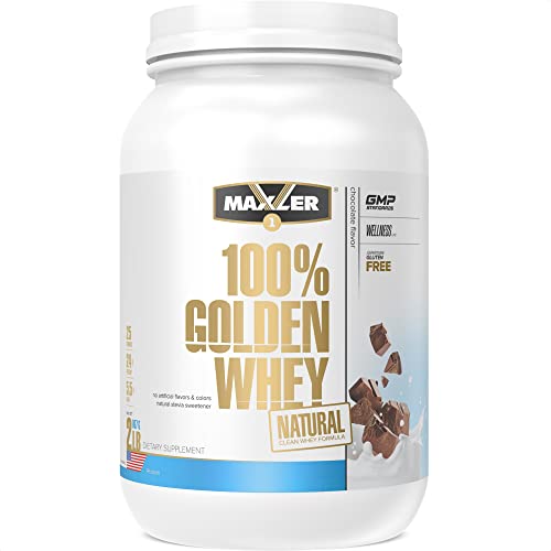 Maxler 100% Golden Whey Protein Powder - Natural Clean Whey Formula For Pre & Post Workout - Low Sugar & Low Carb Protein Powder - Gmo, Gluten Free, Naturally Sweetened - Chocolate Protein Powder 2 Lb #TOP20
