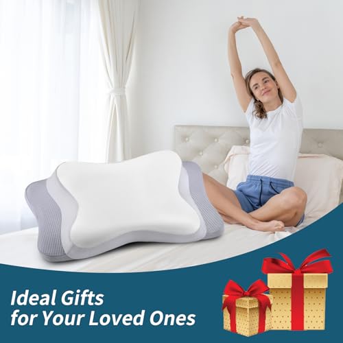 Ergonomic Cervical Pillow for Neck Pain Relief - Cooling Memory Foam for Side, Back, and Stomach Sleepers