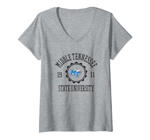 Middle Tennessee State Blue Raiders Stamp Logo V-Neck T-Shirt