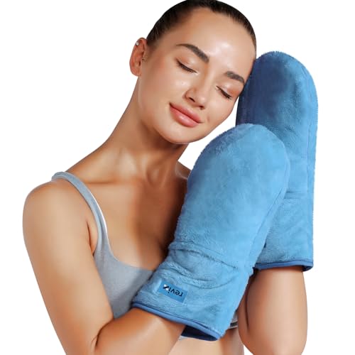 Image of REVIX Heated Hand Mitts Warmers, Microwavable Heating Pad, SkyBlue