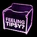 LED Glowing Tip Jar- Feelin' Tipsy Design - LED TipBox™-Tip Jar for Bartender- Dual Powered: 9 Volt Battery or 12 Volt AC Adapter-No USB Needed (Light Violet)