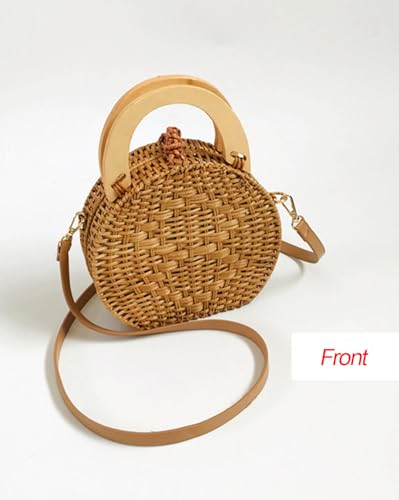 Vintage Handmade Handwoven Pearl Bag Rattan Shoulders Woven Handbags Beach Style Straw Bags3