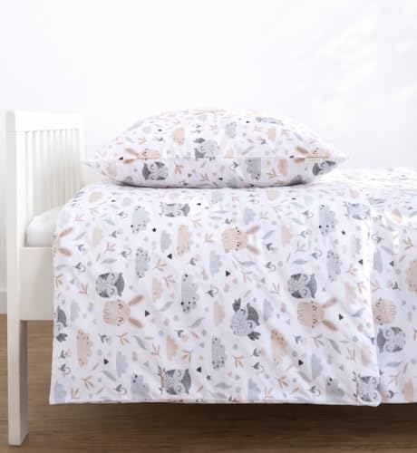 LOOLAY Parures de lit Coton 2 pièces – Ensemble literie Enfant avec Housse de Couette 110x125 cm...