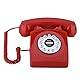 Eboxer Western Style Vintage Antique Telefonnummern Speicher Wählscheibe Retro Telefon anrufbeantworter für Wohnung(Rot)