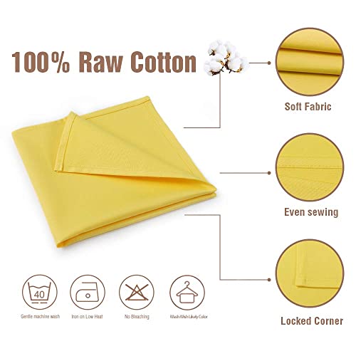 Koffota Jasmine Yellow Cloth Napkins 100% Cotton Set Of 12, Spring Cloth Napkins Easter Table Decor For Dinner, Soft Comfortable And Reusable 18"X18" #TOP1