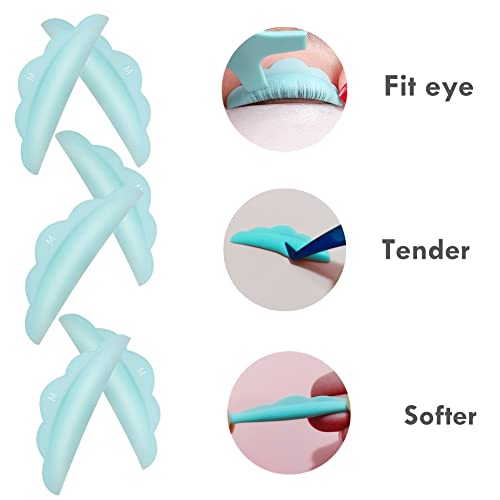 Lash Lift Pads，Diy Eyelash Lift Pads，Eyealsh Perm Rods, Lash Lifting At Home 10 Pcs Sky Blue Pads 5 Size Smm1M2L Reusable Soft Silicone Shields #TOP4
