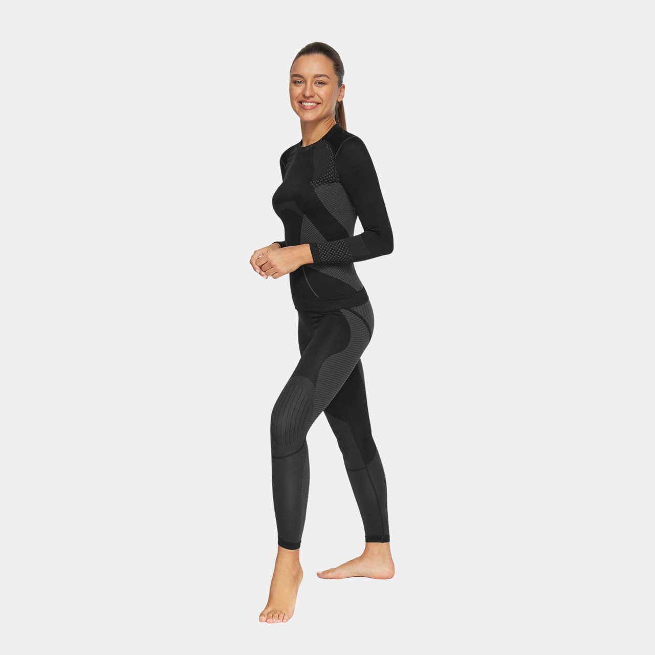 Alpinus Bielizna termoaktywna damska Active Base Layer Set czarno-szara GT43253