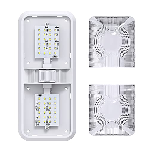 Plafón LED de 12V doble para techo de autocaravana y barco con interruptor pack de 5 7