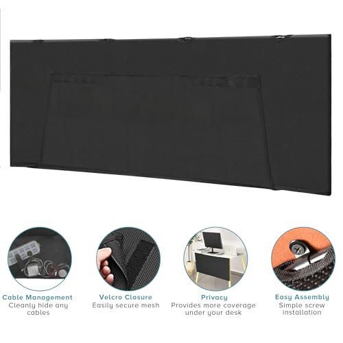 Cacher les câbles sous le bureau grâce au panneau d'intimité 150cm